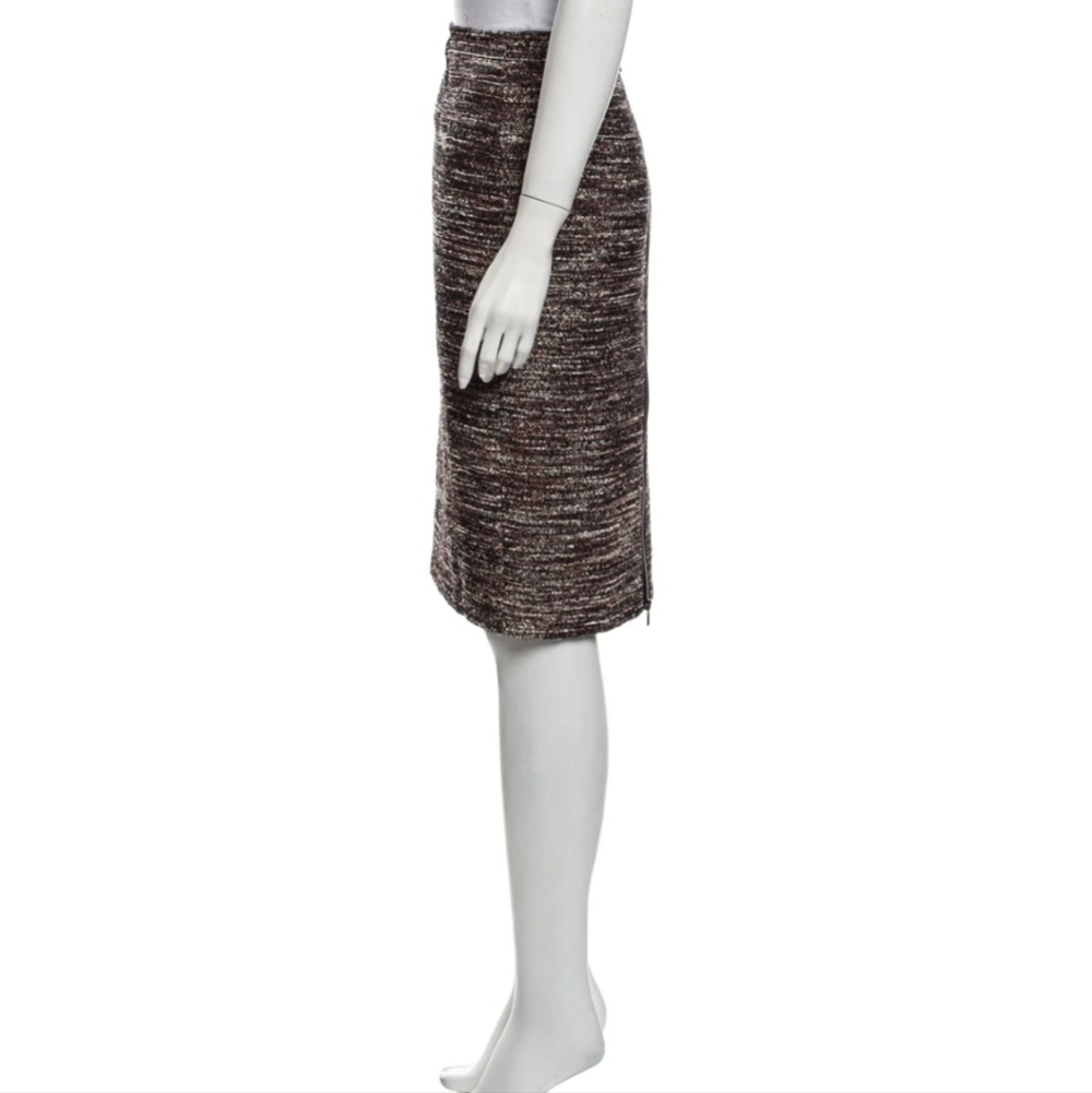 Lafayette 148 Tweed Midi Skirt Zip Split - Picture 4 of 14